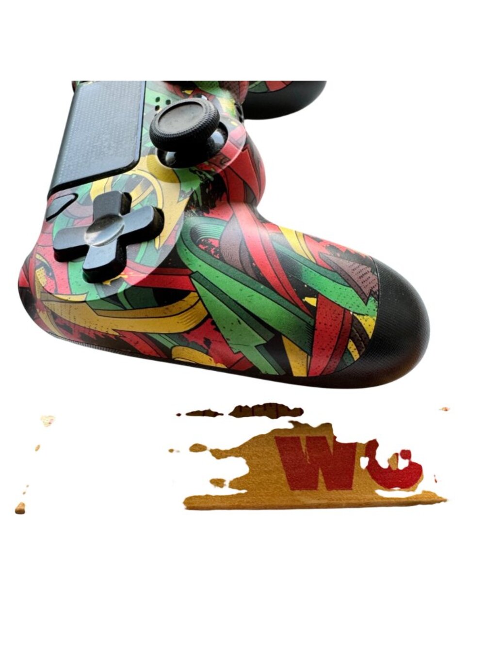 Custom PS4 Wireless Controller Multicolor Graffiti Design Pre-Owned - Picture 7 of 9